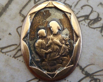 Tattered & Shabby Saint Joseph With The Infant Jesus, Catholic Copper Medal Fathers Day Gift, Carpenters, Patron St. Of Workers, Craftsmen