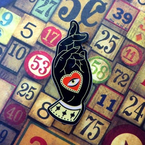 Ex Voto Project Vinyl Sticker: Jesus Teaching Hand, Heart Eye - Sola Fide