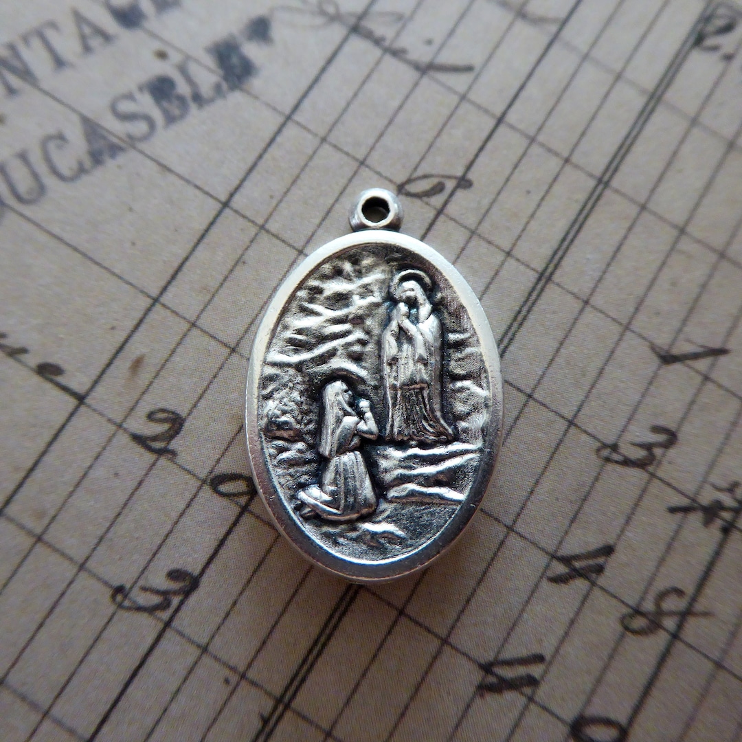 Our Lady of Lourdes & Saint Bernadette Soubirous Religious Medal ...
