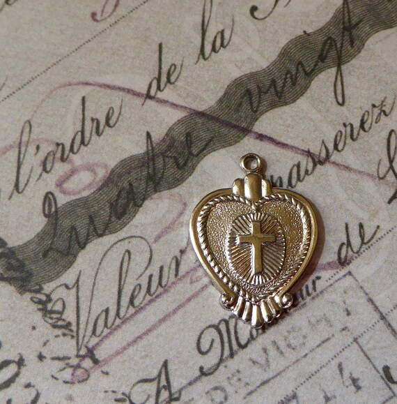 Silver Holy Sacred Cross In Heart Shaped Miraculo… - image 3