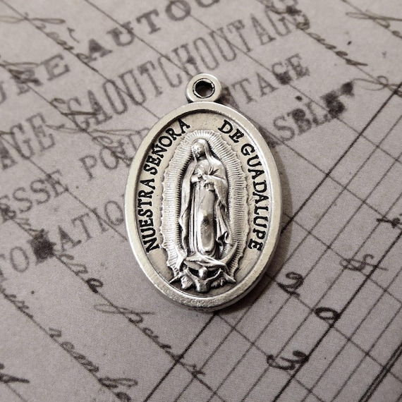 Saint Juan Diego & Our Lady Of Guadalupe Italian Religious Medal: Patron Of The Americas, Blessed Virgin Mary, Catholic Pendant Charm Mexico
