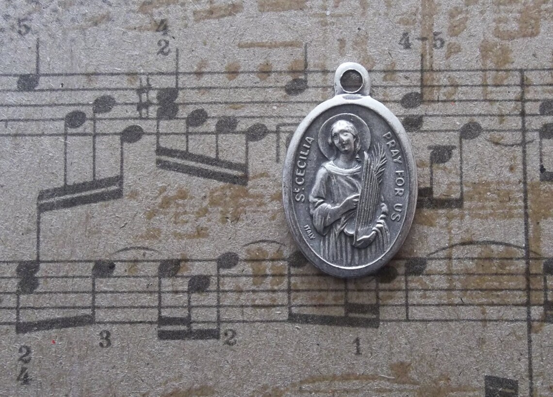 Saint Cecilia Italian Silver Medal Patron Saint of Musicians & - Etsy