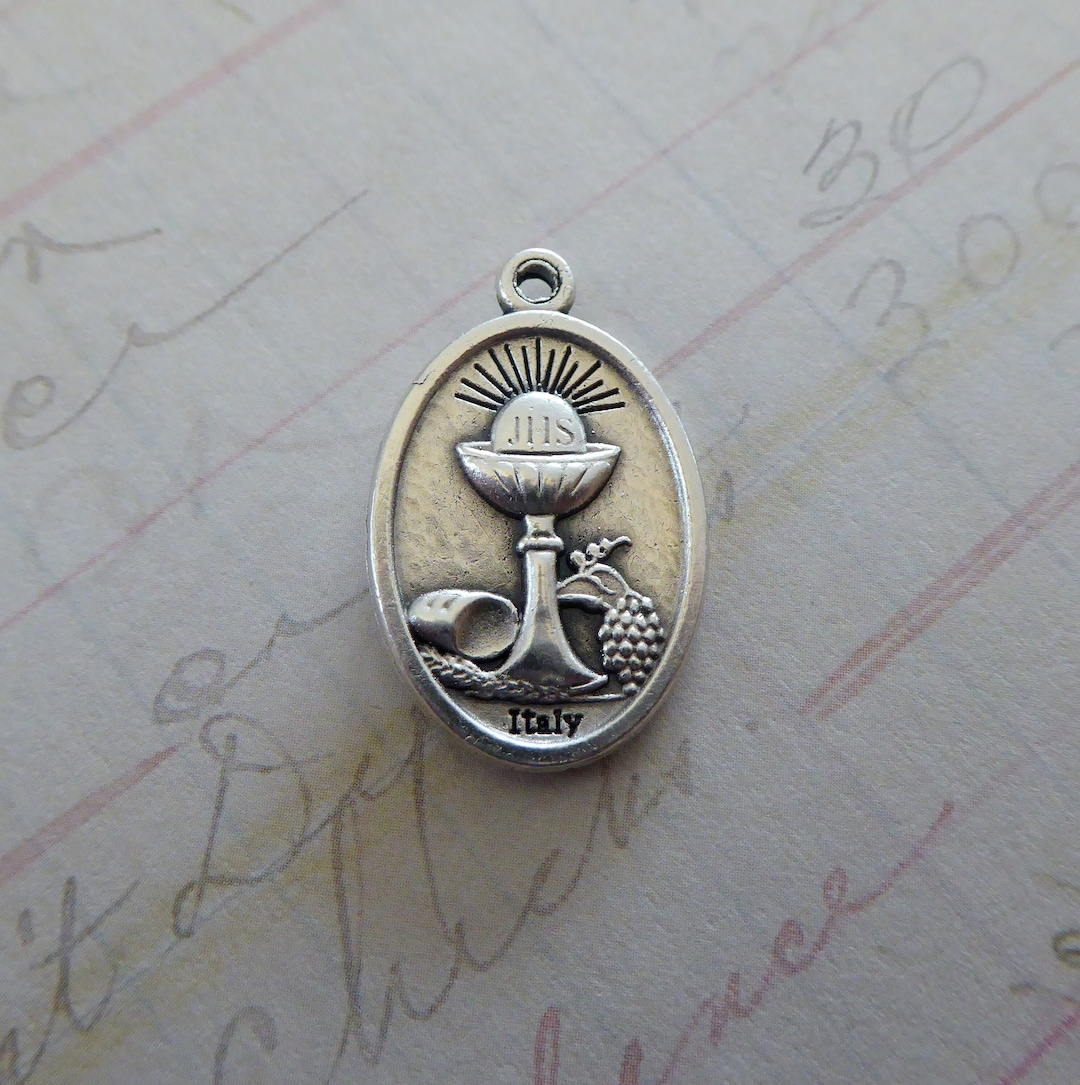 Holy Spirit Dove With First Holy Communion Italian Silver Medal ...