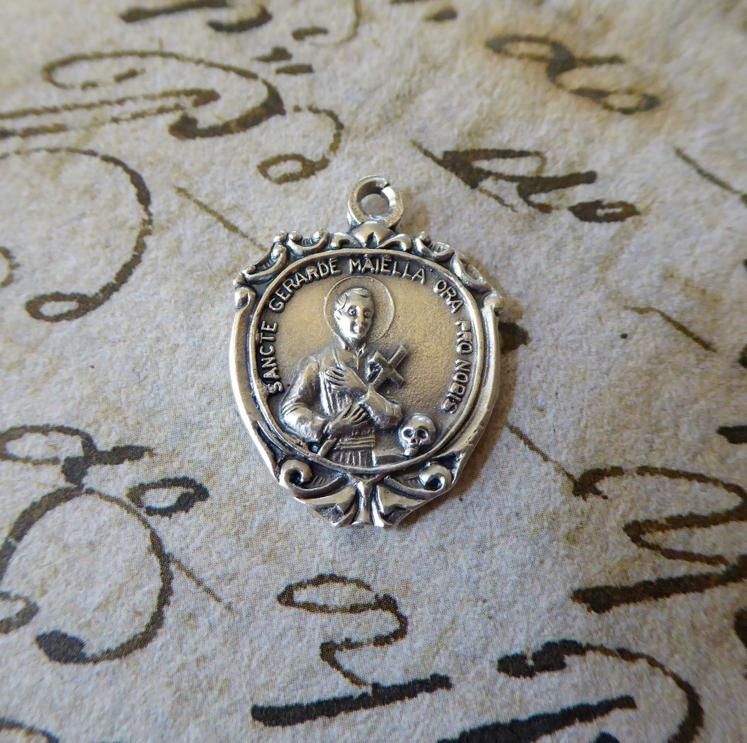 Miraculous Medal St. Gerard Sterling Silver Patron Saint Medal - St ...