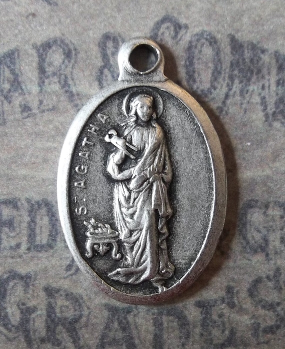 Saint Agatha Holy Italian Medal Patron Of Nurses, 