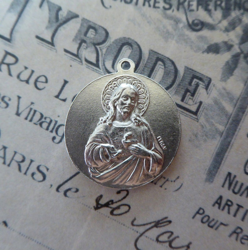 Our Lady of Fatima & Sacred Heart of Jesus Vintage Italian Silver ...