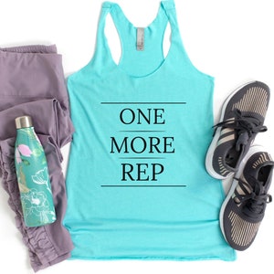 Women Workout Tank for Women Fitness Tank for Trendy Women Gym Tank with Saying One More Rep Motivational Fitness Racerback Tank