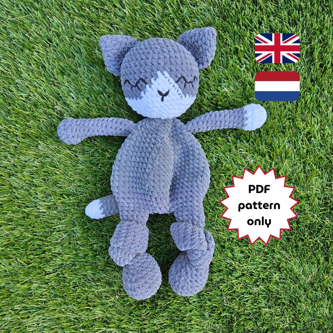 Milo the Cat Snuggler Crochet Pattern, Amigurumi Lovey Pattern, English ...