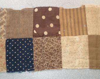 Not Reproduction Authentic #43 Hand Pieced Antique 1860/'s Civil War Era Patchwork Quilt Block /& 2 Fabric Pieces