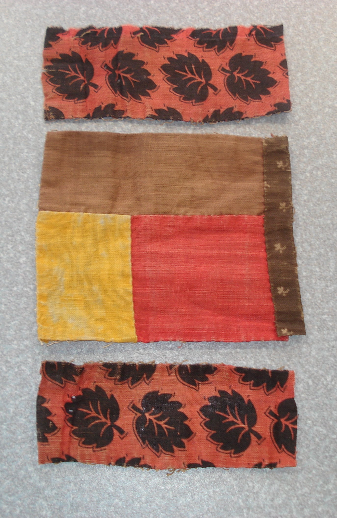Not Reproduction Authentic #43 Hand Pieced Antique 1860/'s Civil War Era Patchwork Quilt Block /& 2 Fabric Pieces