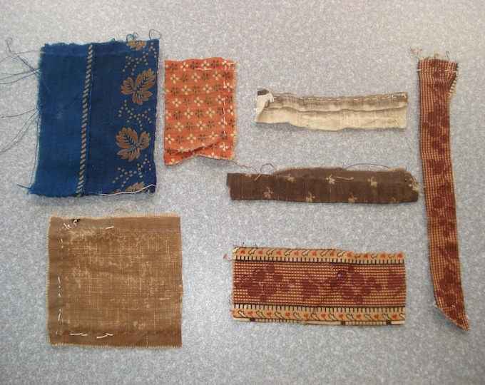 Not Reproduction Authentic #43 Hand Pieced Antique 1860/'s Civil War Era Patchwork Quilt Block /& 2 Fabric Pieces