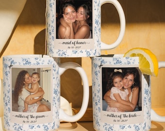 Personalized Photo Maid Of Honor Mug , Custom Picture Mother Of The Bride Groom De Jouy Gift,  Soul Sister Wedding Present MOH Bachelorette