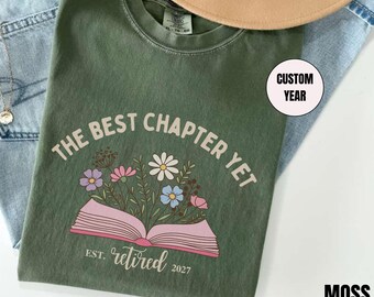Retirement Est Shirt Teacher Grandma,  Officially Retired Women Tee, Coworker Gift, Book Lover Present, Happy Floral Retired for Mom Wife