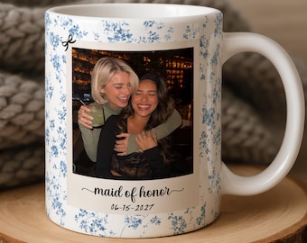 Personalized Photo Maid Of Honor Mug , Custom Picture Mother Of The Bride Groom De Jouy Gift,  Soul Sister Wedding Present MOH Bachelorette