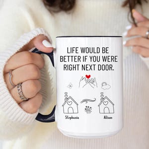 Long Distance Friend Mug Gift, Gift for Best Friends Birthday, Custom Bestie Coffee Mug, Moving Away Present, Personalized  Friendship, BFF