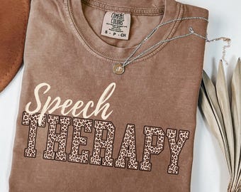 Leopard Speech Therapy Shirt, Language Pathologist Graphic Tee, SLPA Graduation Gift, Speech Therapist Present, Crew Teacher Appreciation