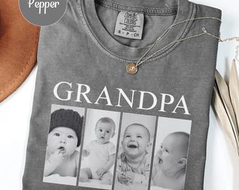 Camiseta personalizada con foto para el abuelo, Camiseta con foto personalizada, Regalos de los nietos al abuelo, Regalo de cumpleaños para el abuelo, Primer Día del Padre, Abuelo