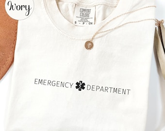 Comfort Color Emergency Department Nurse Shirt, ER Medicine Graphic Tee, Minimalist Nurse Life Appreciation Gifts, School Nursing Graduation