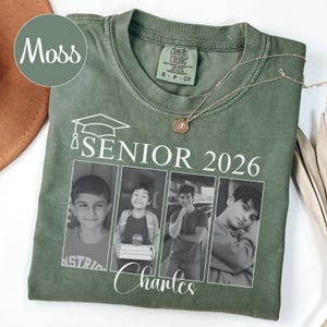 Camiseta con foto personalizada para estudiantes de último año de 2026, camiseta personalizada con foto del año, regalo de la generación de 2026, regalo de graduación de secundaria para estudiantes de último año, estilo retro vintage imagen 3