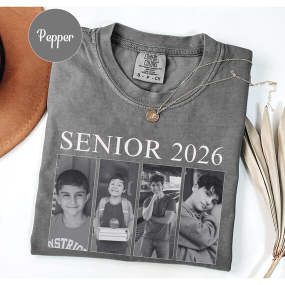 Custom Photo Senior 2026 Shirt, Personalized Picture Senior Year Tee, Class Of 2026 Present, Graduation High School Proud Senior Gift, Retro