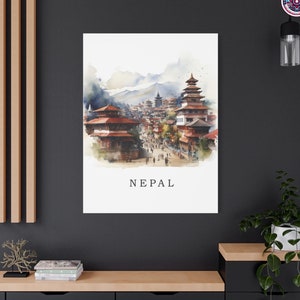 Nepali Heritage Wall Matte Canvas, Nepali Temples Art, Streets of Nepal, Nepal Culture Wall Art, Nepali Home Decor, Nepal Wall Art Canvas