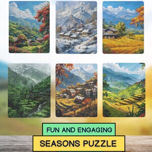 Kid&#39;s Puzzle, Seasons Puzzle, Toddler Puzzle, Jigsaw Puzzle Kids, Gift For Kids, Kids Gift, Puzzle Gift, Nature Puzzle, Learning Puzzle