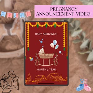 Video personalizzato per l'annuncio di gravidanza in nepalese, video per l'arrivo imminente del bambino, annuncio digitale della nascita, futuri genitori, regalo per coppie