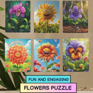 Flowers Jigsaw Puzzle for Kids: 30-Piece Learning Puzzle