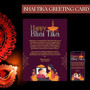 Tihar Bhai Tika Grußkarte, Nepali Grußkarte, personalisierte Grußkarte, Geschenk für Bruder, Tihar Grüße, festliche Grußkarte