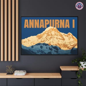 Berg Wand Kunst, Annapurna I Gerahmte Leinwand, Nepal Berg Leinwand, Nepal Wand Dekor, Berg Landschaft, Trekking Wand Dekor