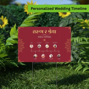Personalized Digital Wedding Timeline, Nepali Wedding Decor, Nepali Wedding Board, Ceremony Timeline Board, Nepali And English Wedding Board
