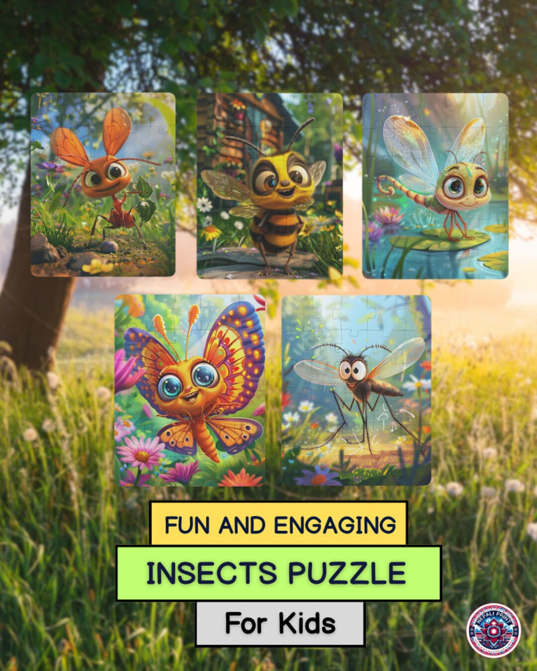 Kids Insects Puzzle: 30-piece Laminated Chipboard Puzzle - Etsy