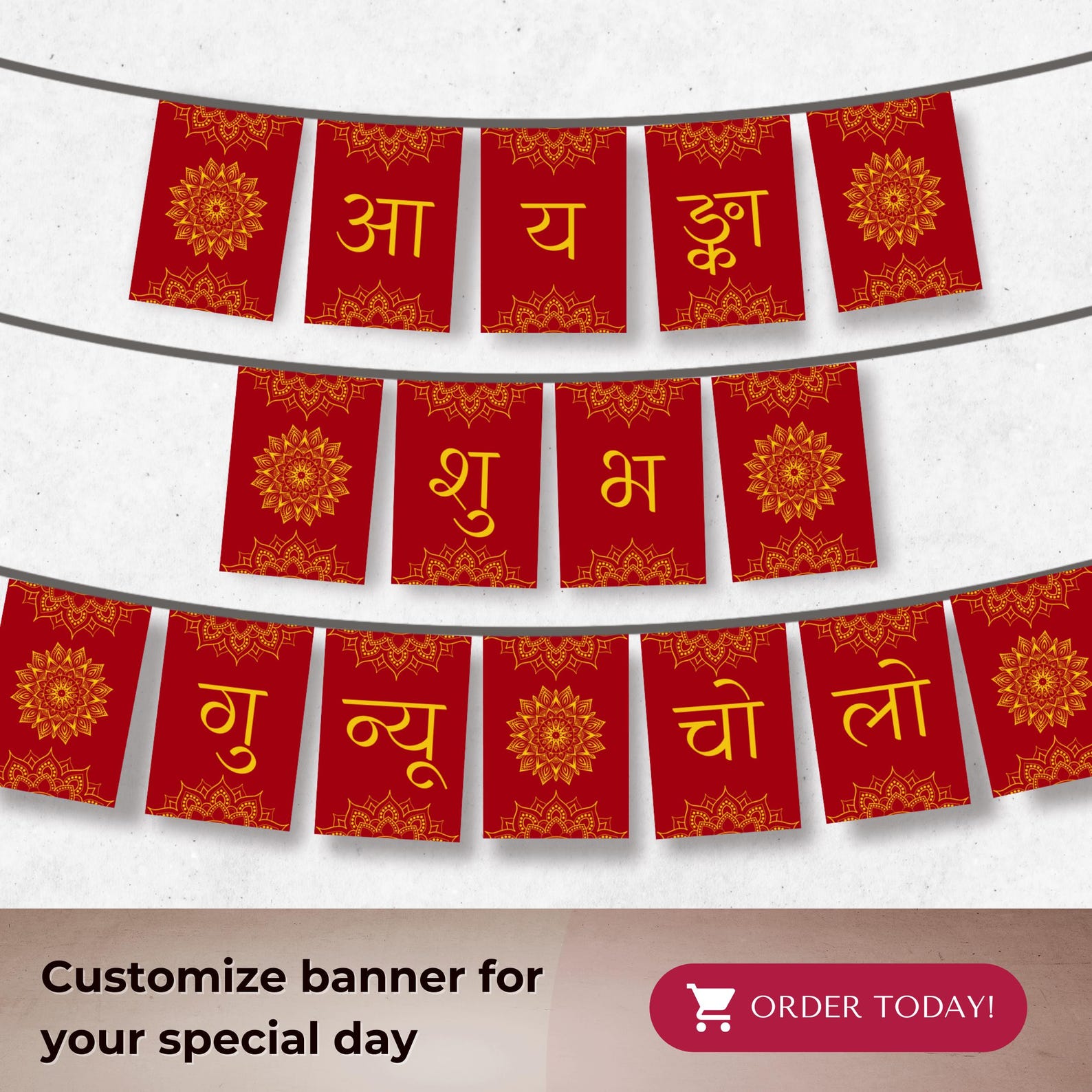 Gunyo Customizable Nepali Gunyo Cholo Banner: Traditional Ceremony Decor ...