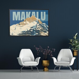 Makalu Berg Wandkunst, Makalu gerahmte Leinwand, Nepal Berg Leinwand, Nepal Wanddekor, Berglandschaft Druck, Trekking Wanddekor