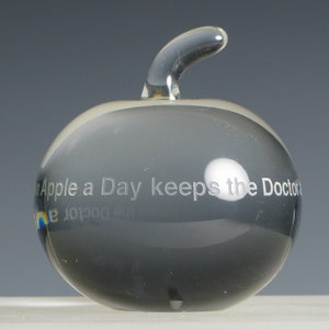 APPLE Crystal Paperweight by Ray Lapšys