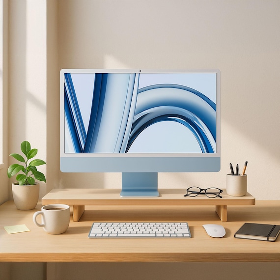 Wood Monitor Stand. Wooden Monitor Stand. Laptop Stand. Monitor Riser. Desk Accessories. Speaker Stand. Desk Shelf.