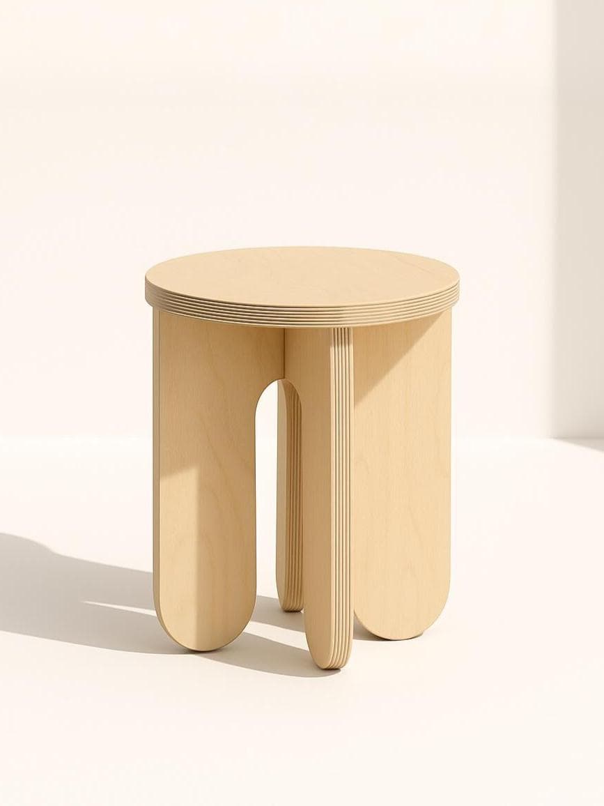 Versatile Wooden Stool: Modern Plant Stand, Compact Side Table, Bedside Furniture for Indoor Spaces.