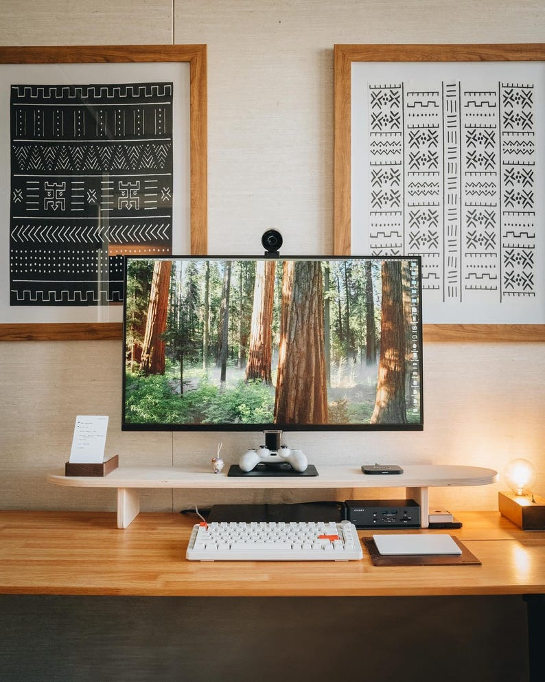 Oval Wood Monitor Stand. Wooden Monitor Stand. Laptop Stand. Monitor ...