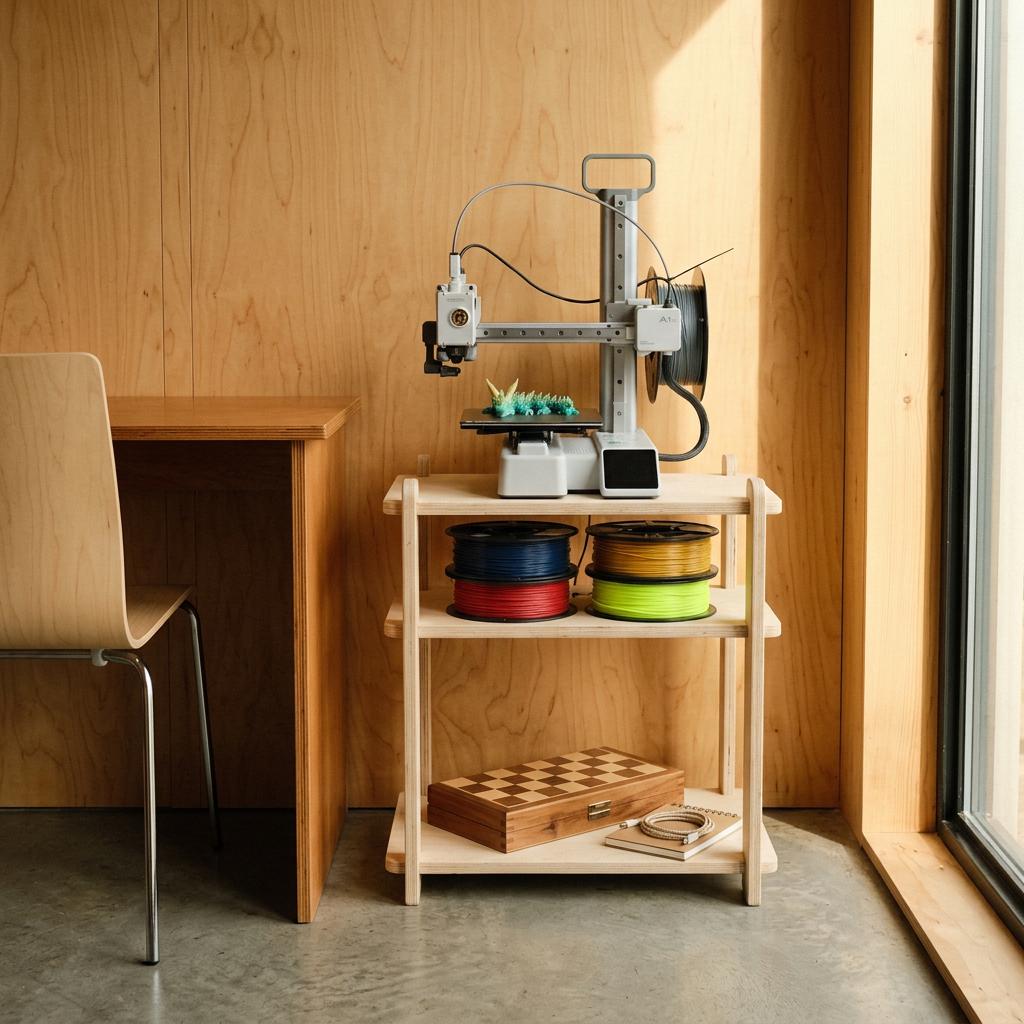 3D Printer Stand, Wood Enclosure Table, Bambu Lab Prusa Ender