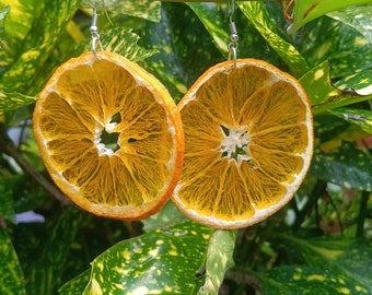 Real orange earrings