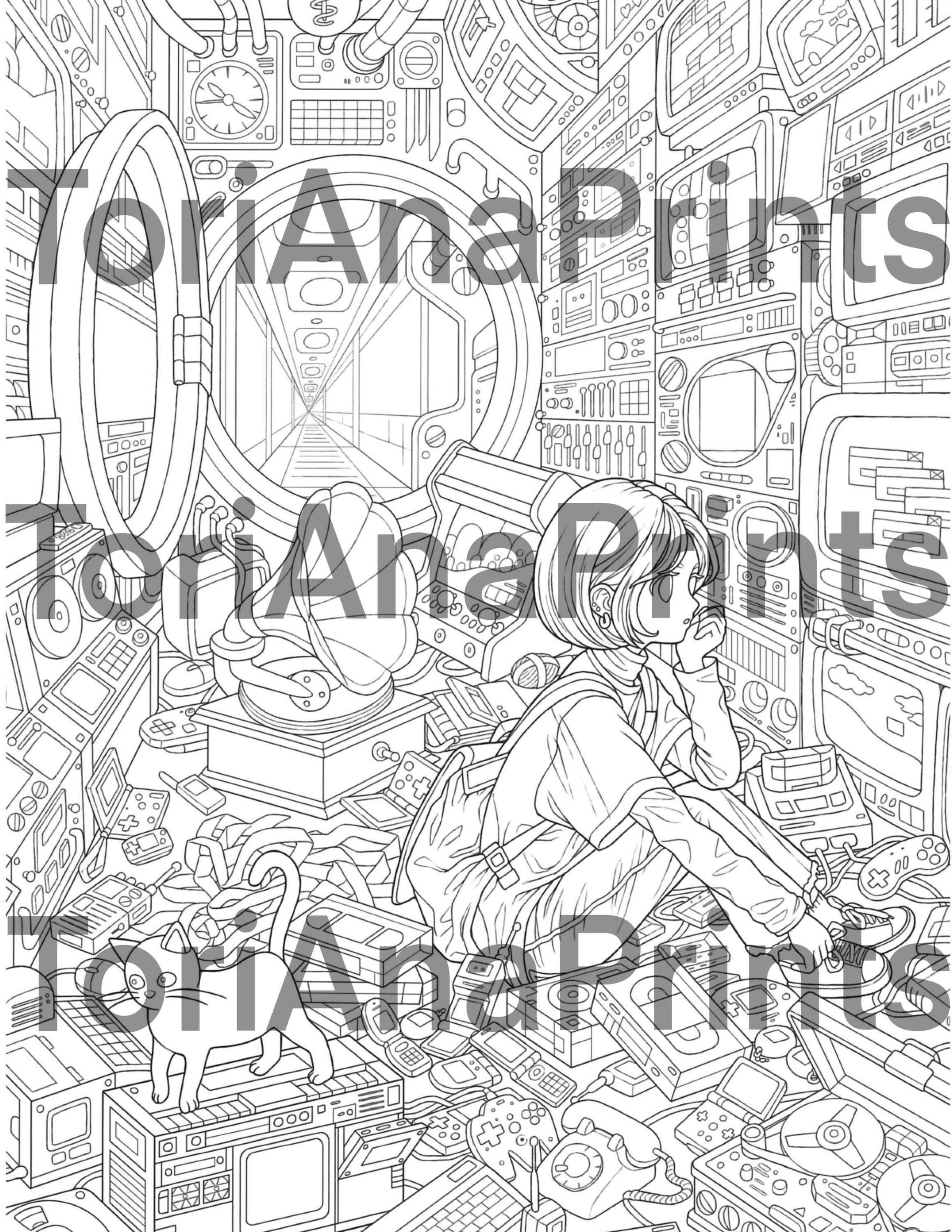 Printable Rowon's Daily Girl Coloring Book PDF (coloring Pages