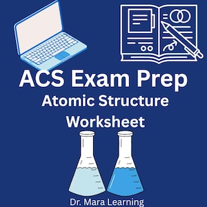 ACS General Chemistry Practice Test Atomic Structure 15 Questions Answer Key Electron Configuration Periodic Trends Digital Download