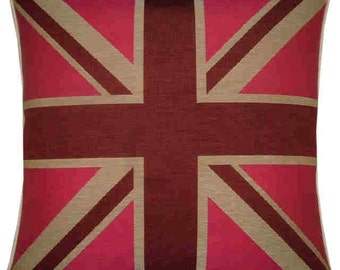 Union Jack Pink Square Tapestry Cushion Pillow Sham Cover