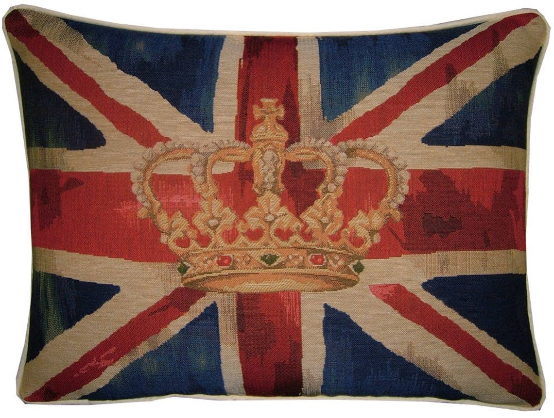 Union Jack Royal Blue Design 1 Oblong Tapestry Cushion Cover Etsy