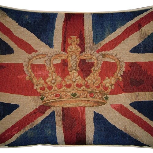 Union Jack Royal Blue Design 1 Oblong Tapestry Cushion Cover Etsy
