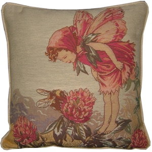 Flower Fairies Clover Tapestry Cushion Pillow from the books of Cicely Mary Barker