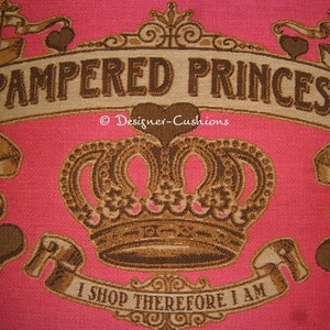 SALE Pampered Princess Pink Woven Tapestry Cushion Cover Sham image 2