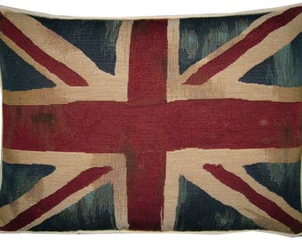 Vintage Union Jack British Flag Tapestry Cushion Pillow Cover