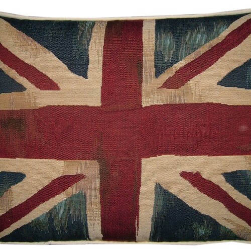 Vintage Union Jack British Flag Tapestry Cushion Pillow Cover Etsy