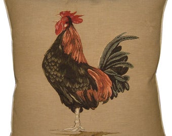 Rooster Crowing Tapestry Cushion Pillow Sham